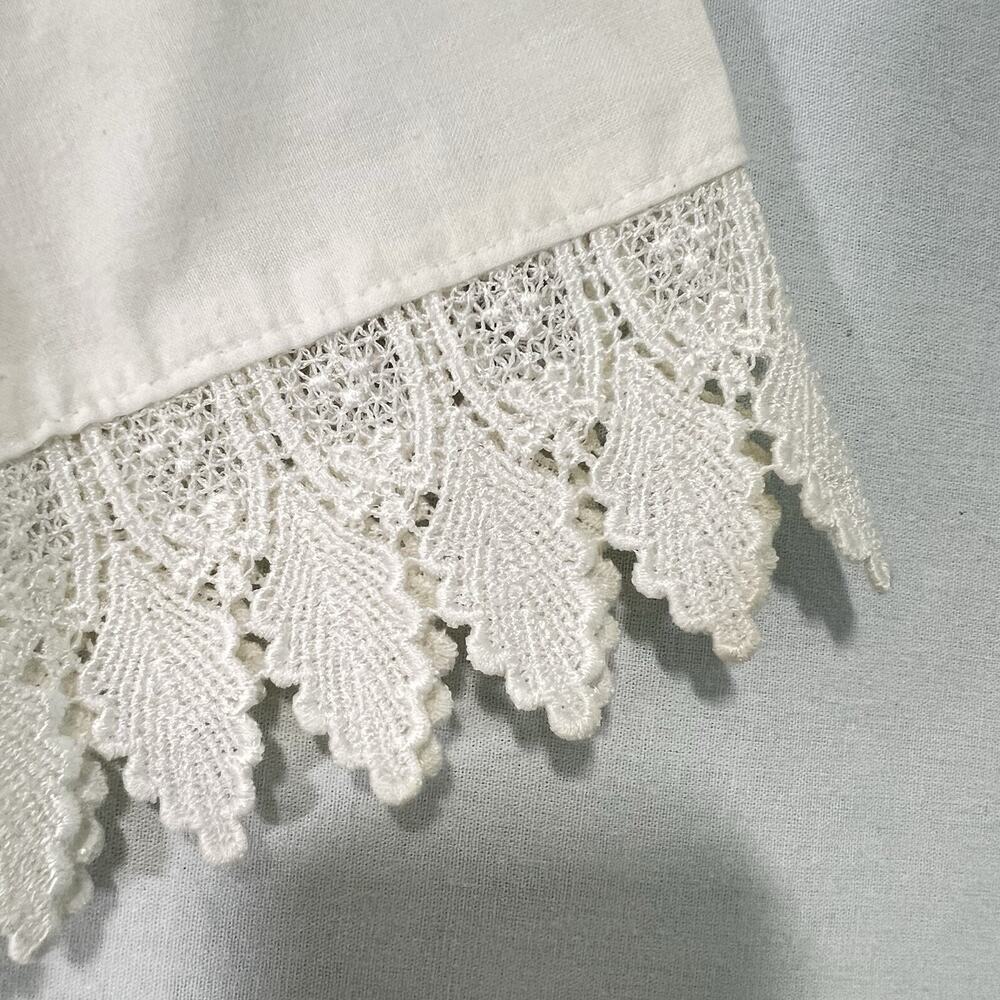 Lauren Ralph Lauren 100% Linen Dress Women 6 Ivory Fit Flare Pintuck Lace Lined - Picture 4 of 15